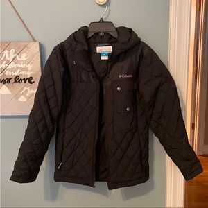 Columbia Women’s Black Hooded Jacket Coat Medium EUC RN 69724